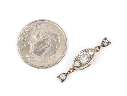 14k Gold Beautiful Antique Diamond Bead Clasp, App. 0.35 TCW