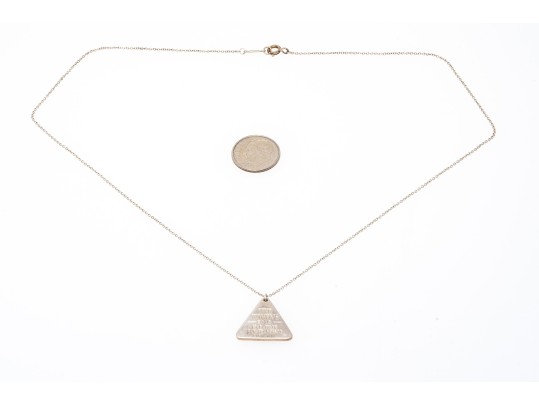 Tiffany And Co. Sterling Silver Nike Award Pendant, With Tiffany Sterling Chain