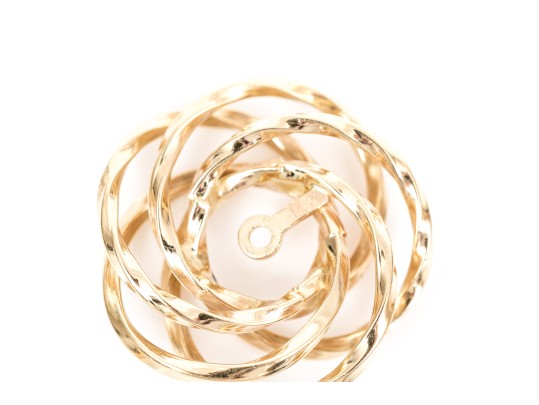 14k Yellow Gold Pair Of Knot Earrings Jackets And Swirl Earrings Jackets
