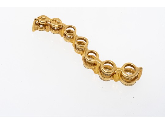 14K Serpentine Graduated Diamond Pendant