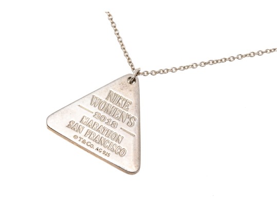 Tiffany And Co. Sterling Silver Nike Award Pendant, With Tiffany Sterling Chain
