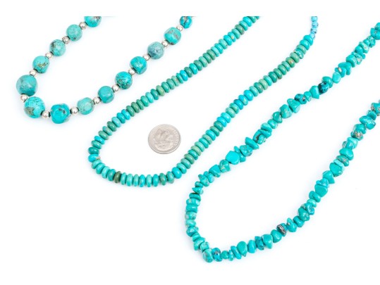 Collection Of Complementary Assorted Turquoise And Howlite Necklaces