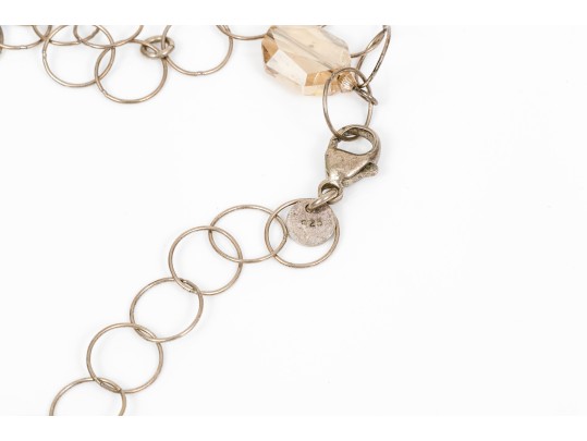 Emily Ray Sterling Silver Lovely Open Ring And Mother-of-pearl Link 