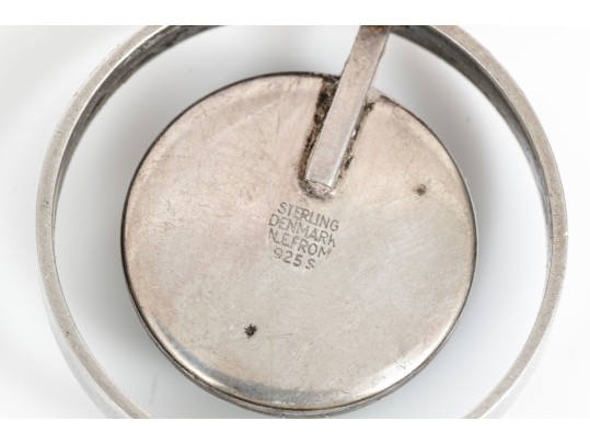 Sterling Silver Beautiful Danish Sterling Silver Green Chalcedony Contemporary Necklace