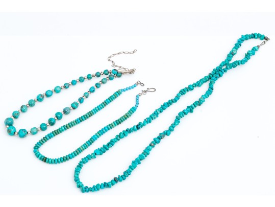 Collection Of Complementary Assorted Turquoise And Howlite Necklaces