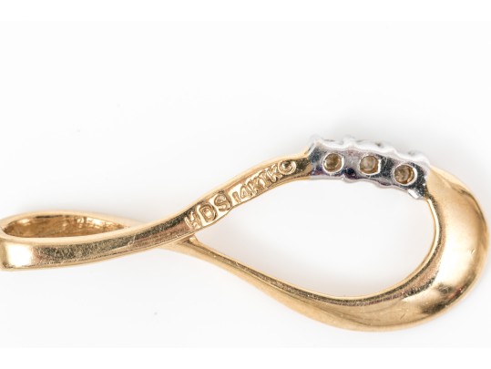 14K And Diamond Infinity Pendant