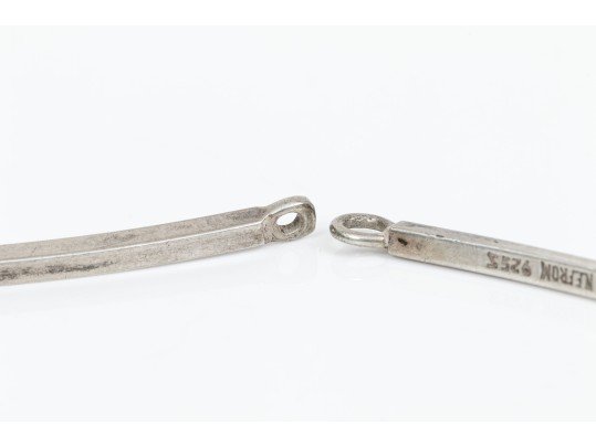 Sterling Silver Beautiful Danish Sterling Silver Green Chalcedony Contemporary Necklace