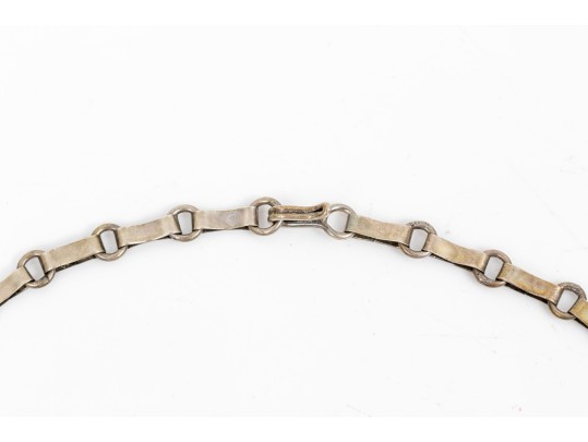 Sterling Silver Large Jeruselum Cross Pendant, Displayed On A Hand Wrought Chain