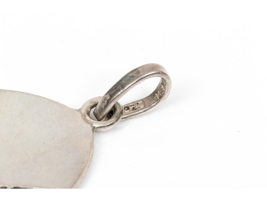 Sterling Silver Large Jeruselum Cross Pendant, Displayed On A Hand Wrought Chain