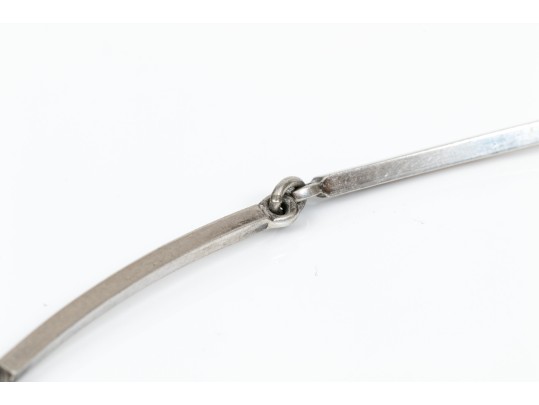 Sterling Silver Beautiful Danish Sterling Silver Green Chalcedony Contemporary Necklace