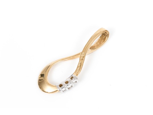 14K And Diamond Infinity Pendant