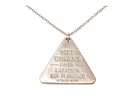 Tiffany And Co. Sterling Silver Nike Award Pendant, With Tiffany Sterling Chain