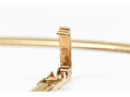 14k Yellow Gold Omega Necklace, With Extension Piece