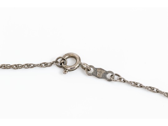 Sterling Silver Lovely Pair Of Complementary Chalcedony And Agate Pendants, With Chains