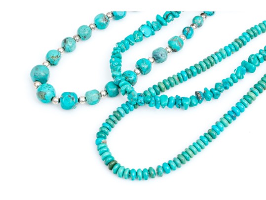 Collection Of Complementary Assorted Turquoise And Howlite Necklaces