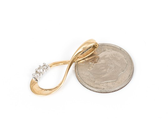 14K And Diamond Infinity Pendant