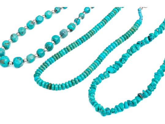 Collection Of Complementary Assorted Turquoise And Howlite Necklaces