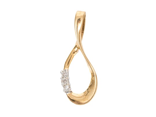 14K And Diamond Infinity Pendant