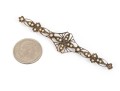 14k Gold Pretty Antique Filigree And Seed Pearl Bar Pin