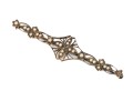 14k Gold Pretty Antique Filigree And Seed Pearl Bar Pin