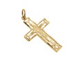 14k Yellow Gold Striking Pierced Cross, Diamond Cut
