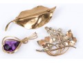 Lot Of Gold Filled Assorted Brooches And Pendant