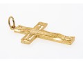 14k Yellow Gold Striking Pierced Cross, Diamond Cut