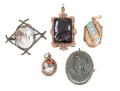 Lot Of Gold Filled Assorted Vintage Pendants, Brooches And Watch Fob