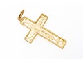 14k Yellow Gold Striking Pierced Cross, Diamond Cut