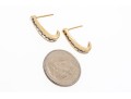A Classic Pair Of 14K & Diamond J-Hoop Style Earrings