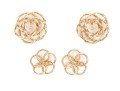 14k Yellow Gold Pair Of Knot Earrings Jackets And Swirl Earrings Jackets
