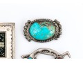 Sterling Silver, 800 Silver And Silver Plate Collection Of Southwestern Motif Jewelry Pieces