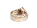 Sterling Silver And Vermeil Contemporary Bezel Set Garnet And Ruby Ring, App. 6.5 To 6.75