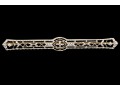 14k Gold Lovely Antique Filigree Bar Pin