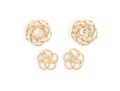 14k Yellow Gold Pair Of Knot Earrings Jackets And Swirl Earrings Jackets