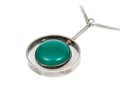 Sterling Silver Beautiful Danish Sterling Silver Green Chalcedony Contemporary Necklace
