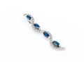 14k Gold Striking Contemporary Blue And White Sapphire Stack Pendant, App. 0.40 TCW 