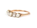 14k Pretty Antique Cultured Pearl And Diamond Band Ring, Size 5.25+, App. 0.16 TCW