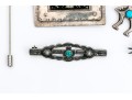 Sterling Silver, 800 Silver And Silver Plate Collection Of Southwestern Motif Jewelry Pieces