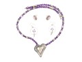 Fun Collection Of Purple Motif Jewelry Including An Amethyst Bead Necklace