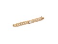 14k Yellow Gold Lovely Vintage Filagree Bar Pin, With Center Diamond