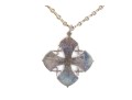 Sterling Silver Large Jeruselum Cross Pendant, Displayed On A Hand Wrought Chain