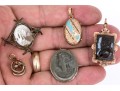 Lot Of Gold Filled Assorted Vintage Pendants, Brooches And Watch Fob