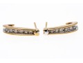 A Classic Pair Of 14K & Diamond J-Hoop Style Earrings