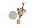 Sterling Silver Lovely Pair Of Complementary Chalcedony And Agate Pendants, With Chains