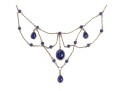 Sterling Silver Pretty Blue Glass Festooned Necklace