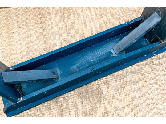 Vintage Hand-painted Flag Wood Bench