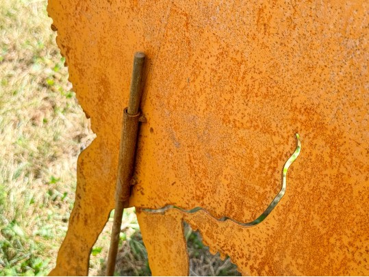 Two Cut Steel Sheep Silhouette Garden Ornaments