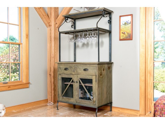 Farmhouse Chic Contemporary Bar Cabinet
