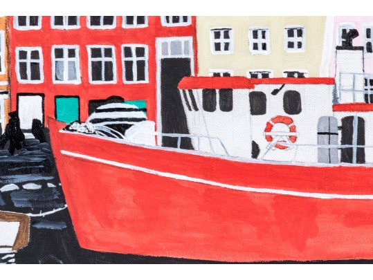 Oil On Canvas, Along The Town Quay